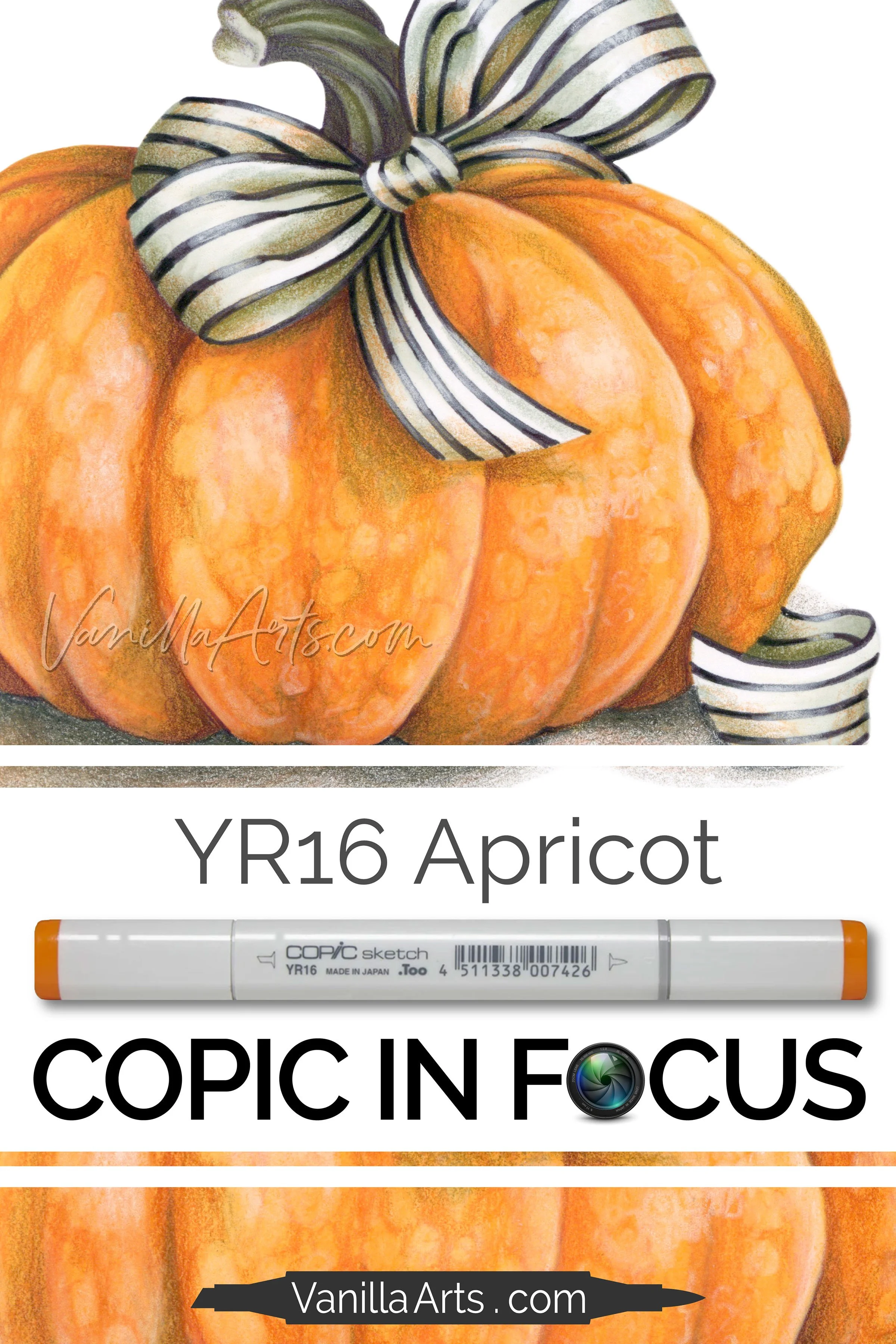 Copic Marker YR16 “Apricot” (Tips for orange alcohol markers